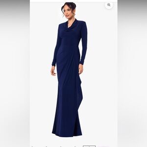 Betsy & Adam Asymmetrical Navy Dress